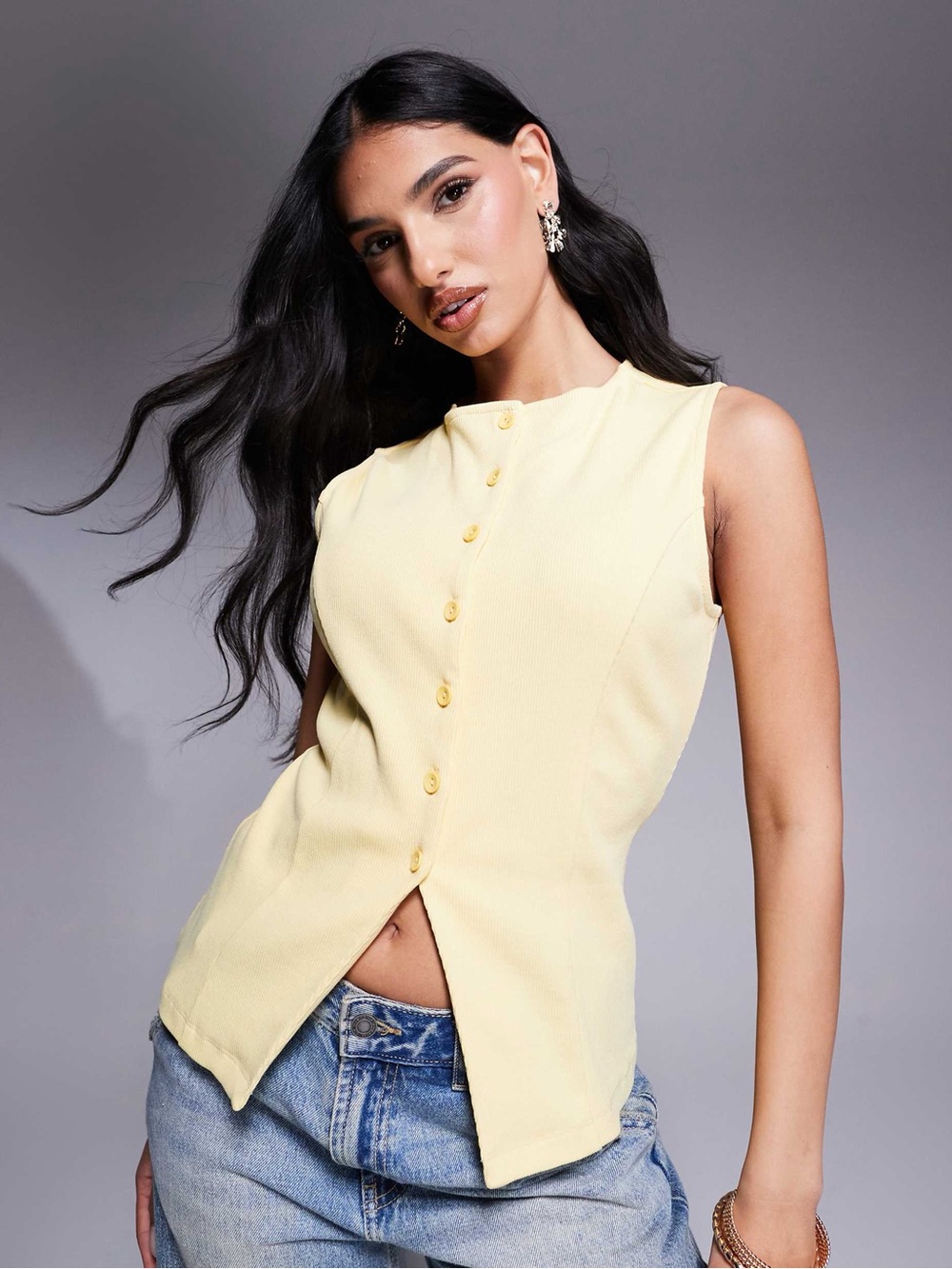ASOS Design Butter Yellow top